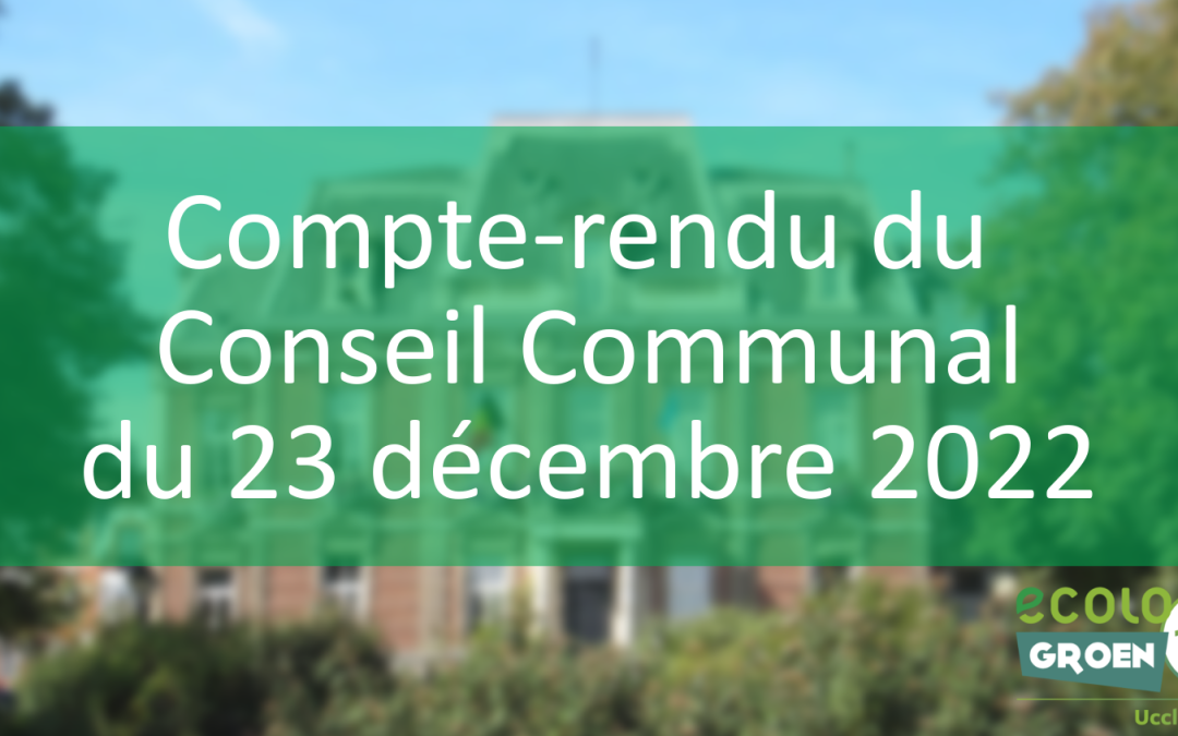 Conseil Communal du 23/12/2022 : BUDGET 2023