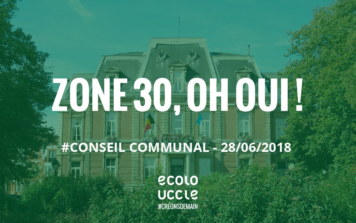 Ecolo Uccle pour la mise en zone 30 de l'ensemble des voiries locales