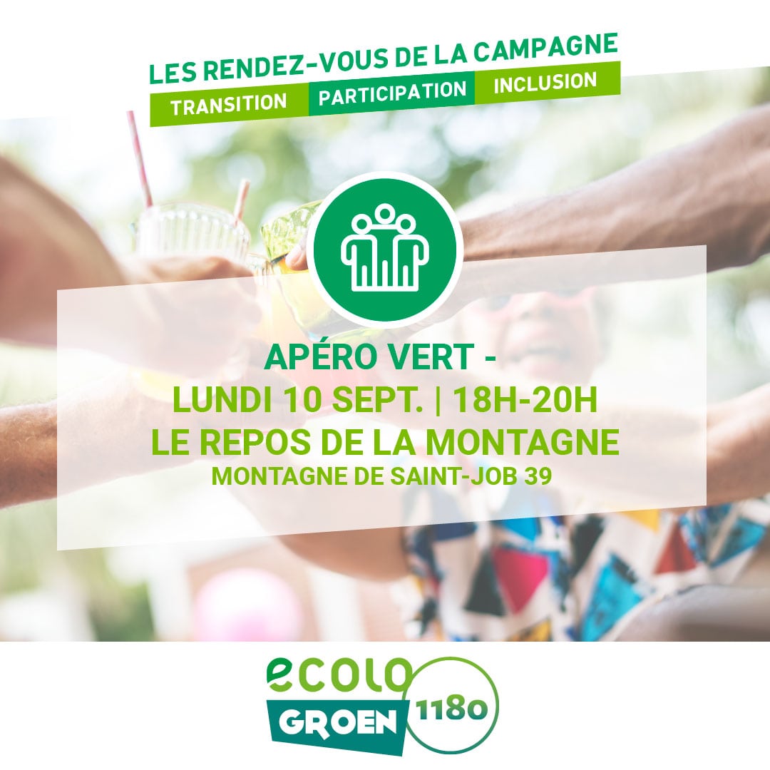 Les rendez-vous de la campagne - élections Uccle 2018 - Ecolo Groen vous invite à son apéro vert