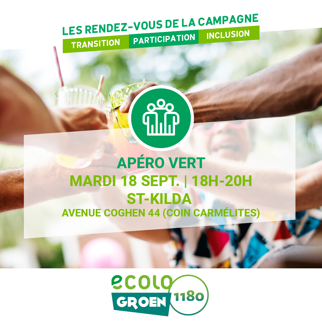 Les rendez-vous de la campagne - élections Uccle 2018 - Ecolo Groen vous invite à son apéro vert